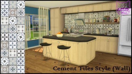 Sims 4 Cement tiles for walls by Sophie Stiquet at Les Sims4