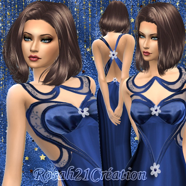 Sims 4 Nuit dhiver dress by Rosah at Sims Dentelle