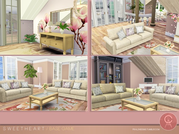 Sims 4 Sweetheart house by Pralinesims at TSR