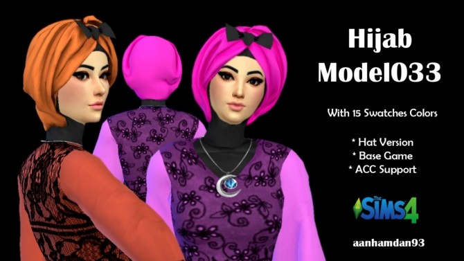 Sims 4 Hijab Model 033 & 034 With Kikan Collections at Aan Hamdan Simmer93
