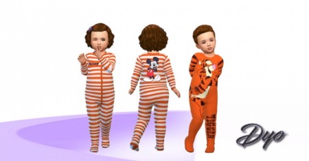 Orange pajama by Dyokabb at Les Sims4