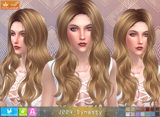 Sims 4 J224 Dynasty hair (Pay) at Newsea Sims 4
