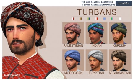 Turbans recolored by LeonKing786 at The Sims 4 Middle Easterners & South Asians