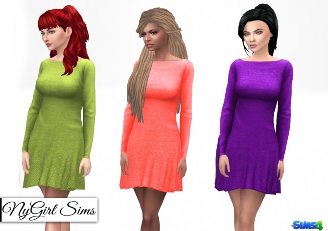 Sims 4 Open Back Fall Flare Dress at NyGirl Sims