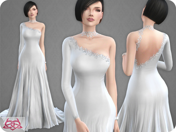 Sims 4 Wedding Dress 10 RECOLOR 2 by Colores Urbanos at TSR