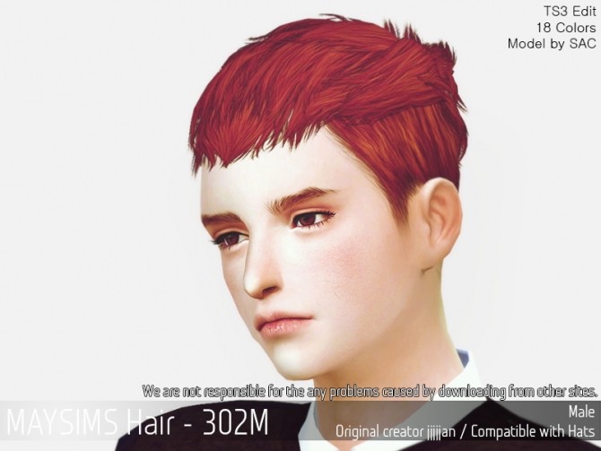 Sims 4 Hair 302M (JJJJan) at May Sims