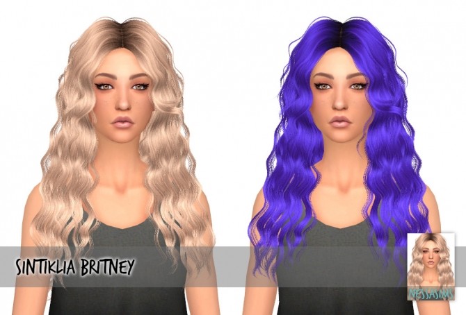 Sims 4 Sintiklia Britney hair retexture at Nessa Sims