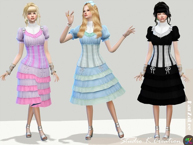 Sims 4 Layered Victorian dress at Studio K Creation