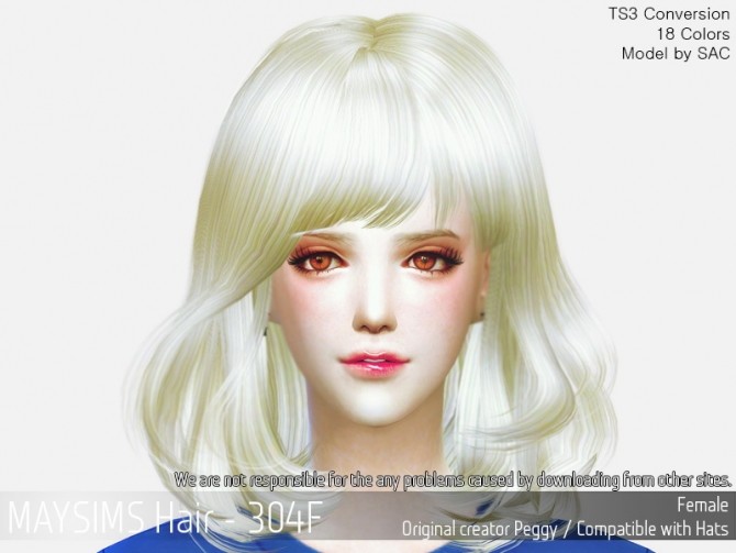 Sims 4 Hair 304F (Peggy) at May Sims