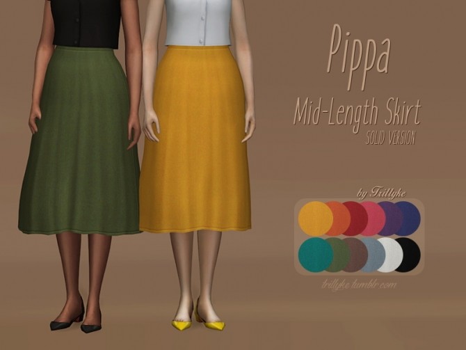 Sims 4 Pippa Mid Lenght Skirt at Trillyke