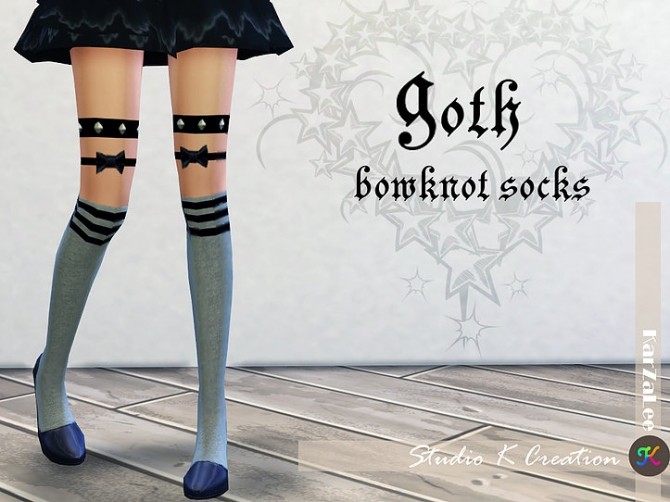 Sims 4 Goth Bowknot socks at Studio K Creation