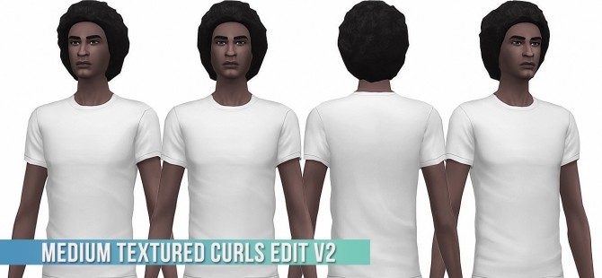 Sims 4 Medium Textured Curls Male Hair Edit at Busted Pixels