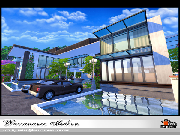 Sims 4 Wassanaree Modern house by autaki at TSR