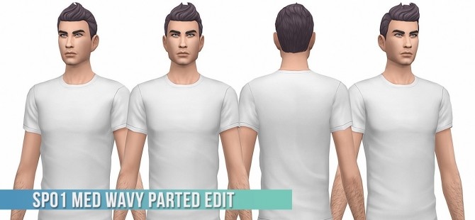 Sims 4 SP01 Med Wavy  Parted Male Hair Edit at Busted Pixels