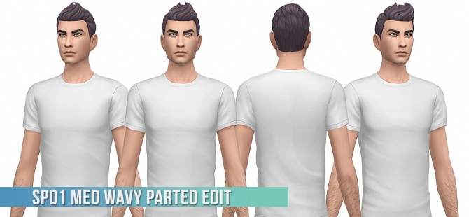 Sp01 Med Wavy Parted Male Hair Edit At Busted Pixels Sims 4 Updates