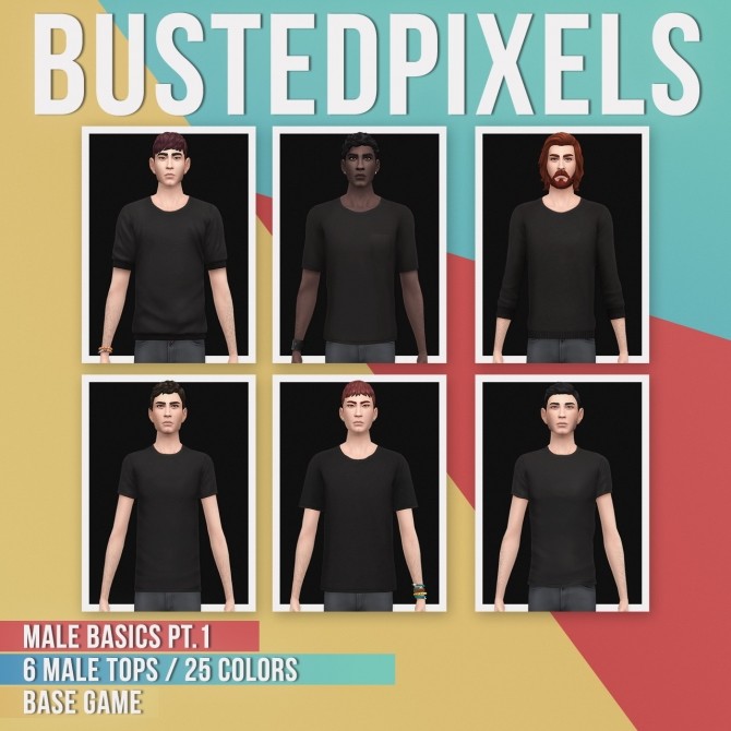 Sims 4 Male Basics Pt.1 Tops at Busted Pixels