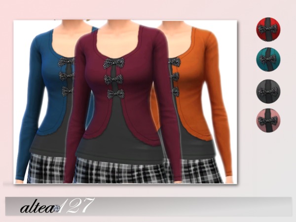 Sims 4 Top with bows by altea127 at TSR