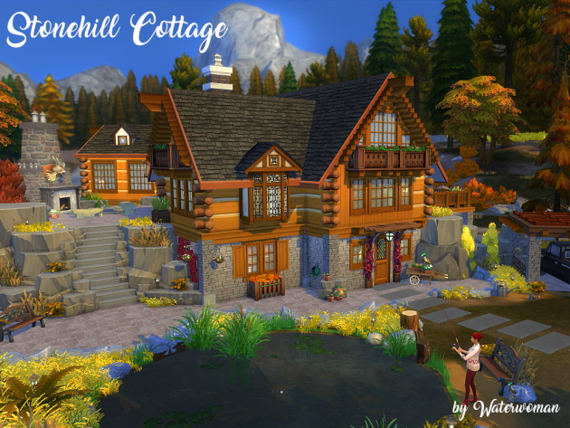 Sims 4 Stonehill Cottage by Waterwoman at Akisima