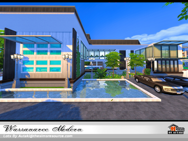 Sims 4 Wassanaree Modern house by autaki at TSR