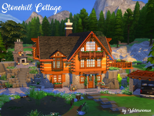 Sims 4 Stonehill Cottage by Waterwoman at Akisima