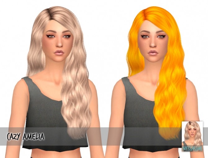 Sims 4 Cazy amelia hair retexture at Nessa Sims