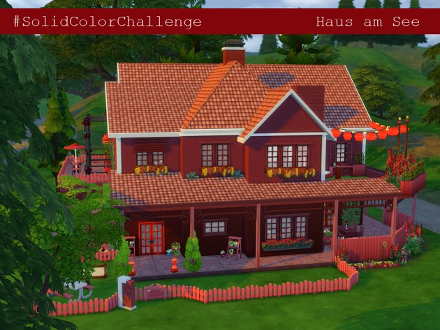 Sims 4 Solid Color Challenge: Haus am See by Cäcilia at Akisima