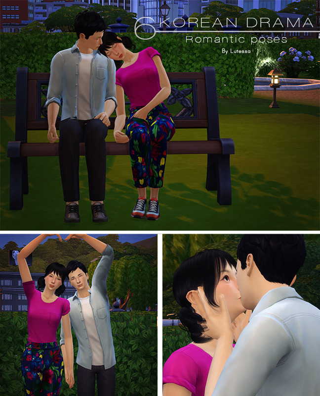 Sims 4 Korean drama romantic poses at Lutessa