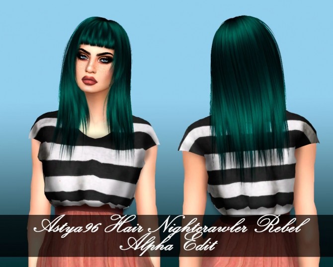 Sims 4 Nightcrawler Hair Rebel Alpha Edit at Astya96