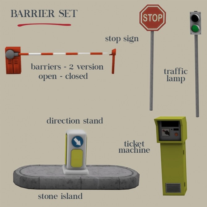 Sims 4 Barrier Set at Leo Sims