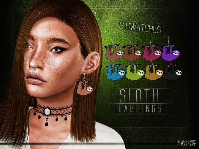 Sims 4 Sloth earrings at Blahberry Pancake