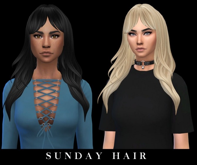 Sims 4 Sunday Hair at Leo Sims