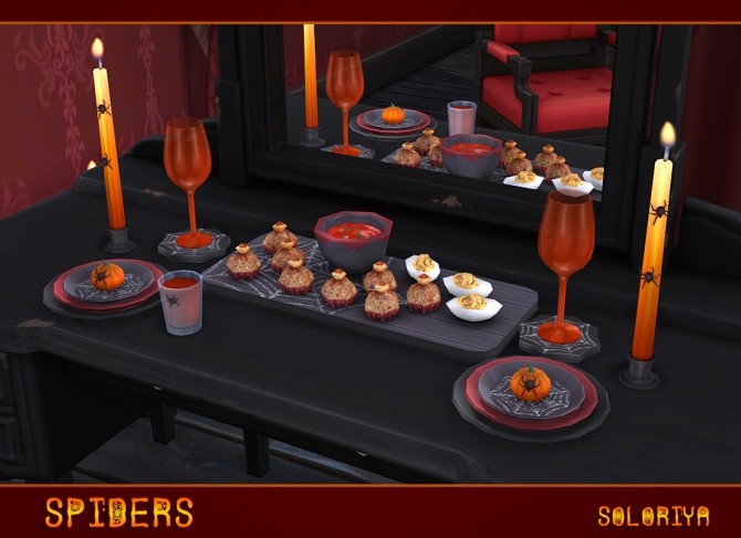 Sims 4 Spiders deco set at Soloriya