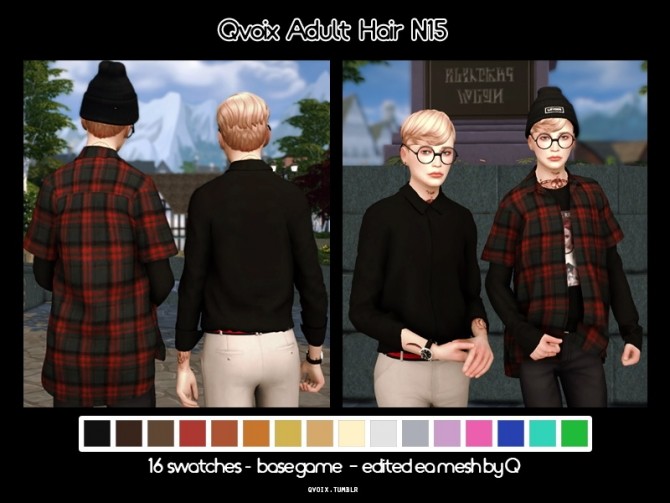 Sims 4 Hair N15 at qvoix – escaping reality