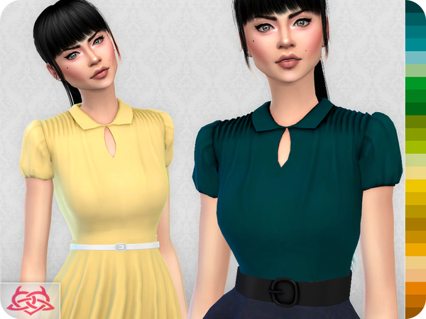 Sims 4 The Vanora Blouse RECOLOR 1 by Colores Urbanos at TSR