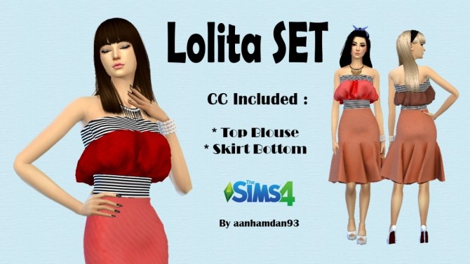 Sims 4 Lolita SET top & skirt at Aan Hamdan Simmer93