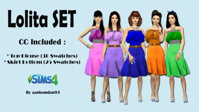 Sims 4 Lolita SET top & skirt at Aan Hamdan Simmer93