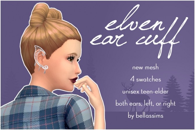 Sims 4 Earrings, ear cuff and choker at Bellassims