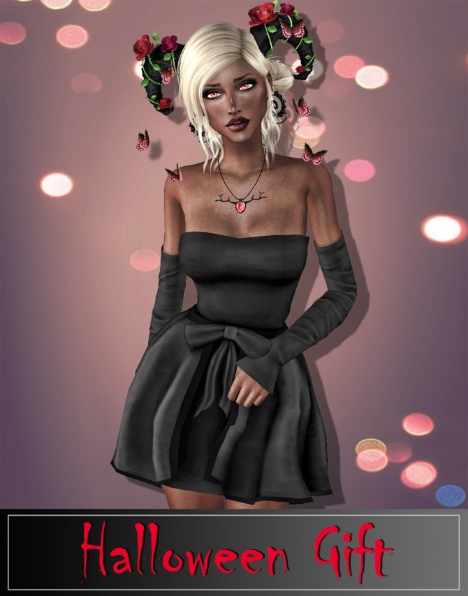 Sims 4 Horns, necklace, arm warmers and dress at Deep Space