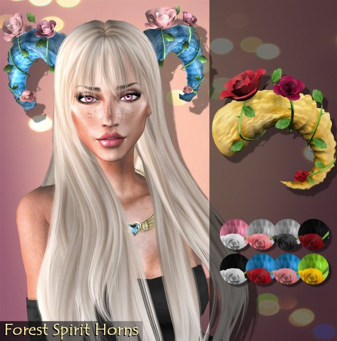 Sims 4 Horns, necklace, arm warmers and dress at Deep Space