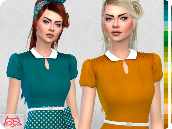 Sims 4 The Vanora Blouse RECOLOR 3 by Colores Urbanos at TSR