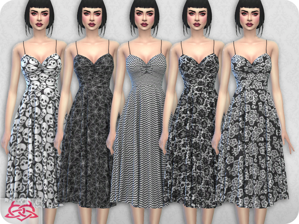 Sims 4 Claudia dress RECOLOR 7 by Colores Urbanos at TSR