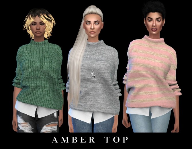 Sims 4 Amber Top at Leo Sims