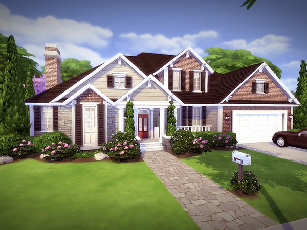 Sims 4 Sprucecourt NO CC house by melcastro91 at TSR