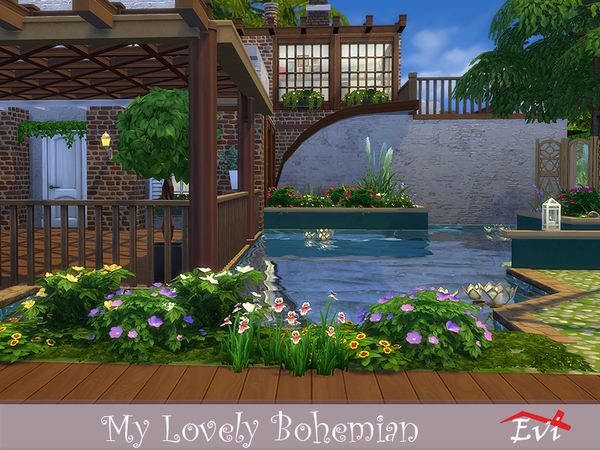 Sims 4 My Lovely Bohemian house by evi at TSR