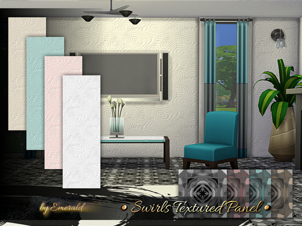 Sims 4 Swirls Textured Panel by emerald at TSR