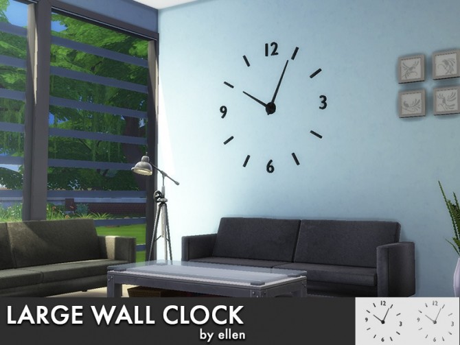 Sims 4 Large wall clock at Simobjects by Ellen