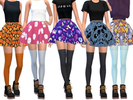 Kawaii Halloween Skirts by Wicked_Kittie at TSR » Sims 4 Updates