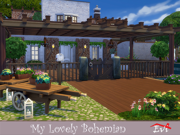 Sims 4 My Lovely Bohemian house by evi at TSR