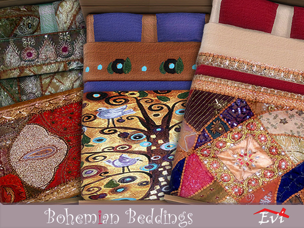 Sims 4 Bohemian Beddings by evi at TSR
