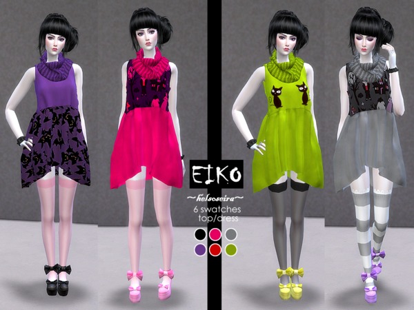 Sims 4 EIKO Top dress by Helsoseira at TSR